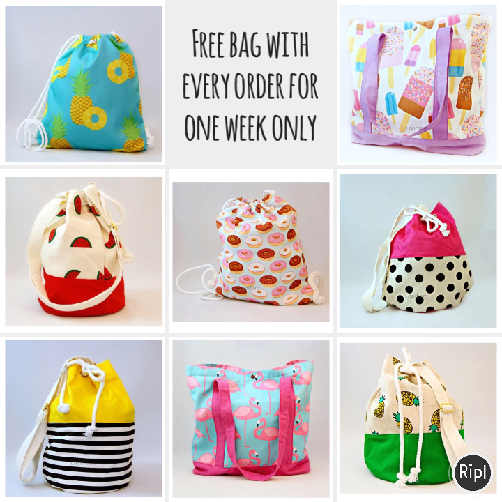 Free bag with every order for one week only!