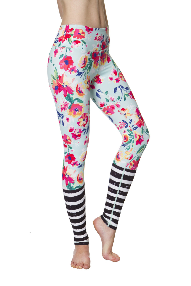 Floral and Stripe Flexi Yoga Leggings