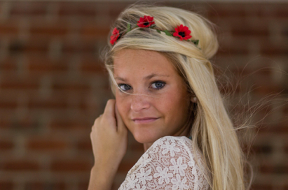Red Daisies Flower Headband - Adult and Mini