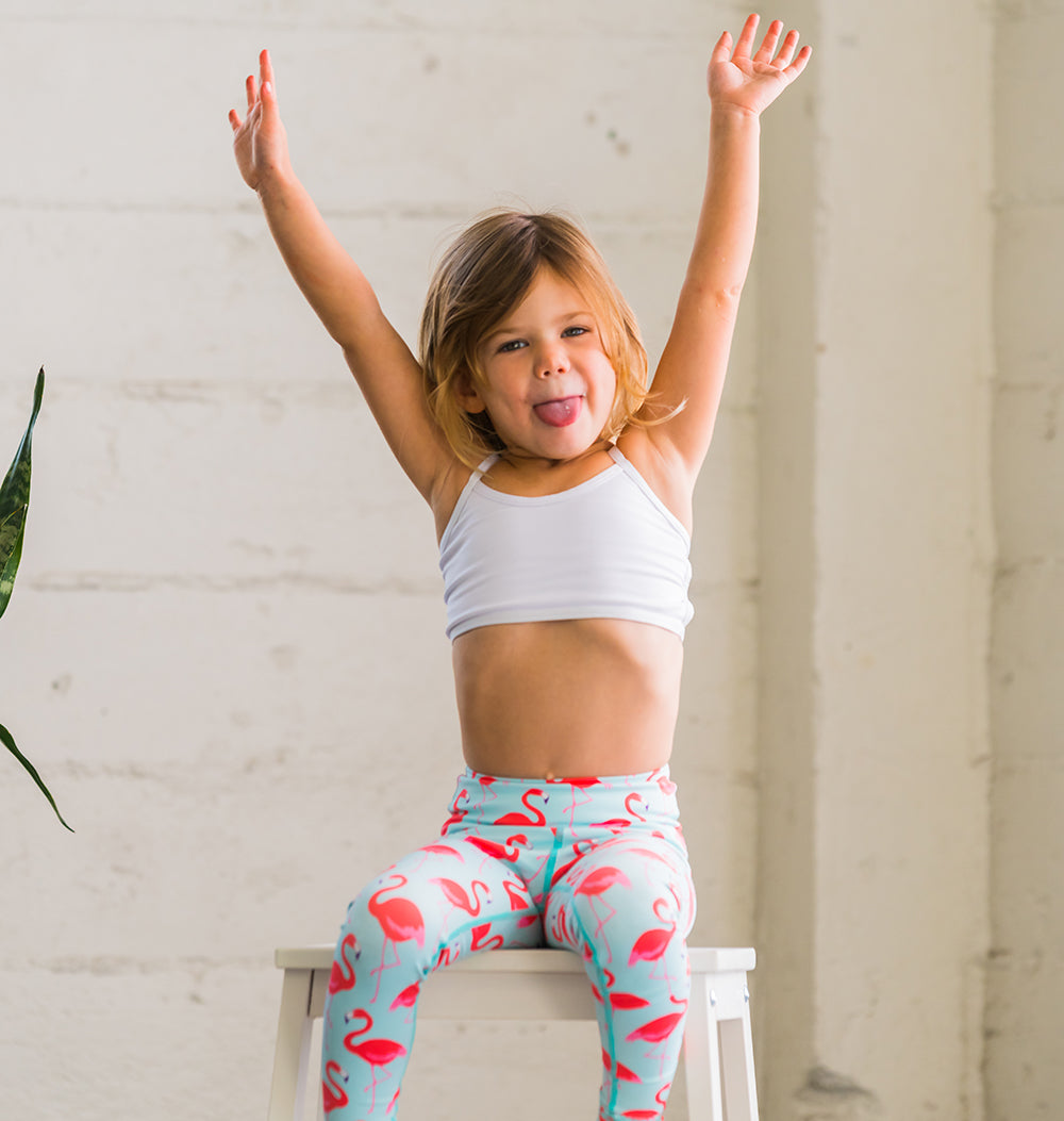 Flamingo Flexi Yoga Leggings - Kids – Mimi Fitwear