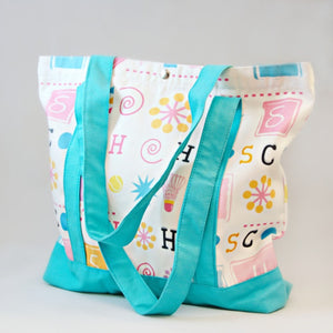 Tote Bag - Hopscotch with Blue Strap