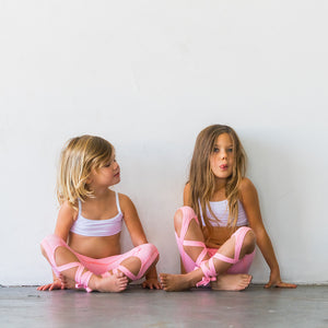 Coral Pink Flexi Dancer Leggings - Kids