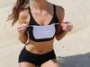 Two Tone Flexi Nursing Sports Bra - Black and White