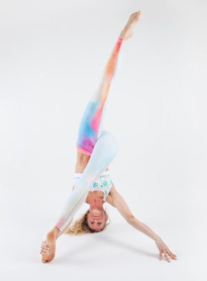 Watercolour Peek-A-Boo Flexi Yoga Leggings
