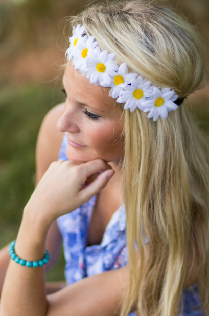 White Daisy Flower Headband - Adult and Mini Sizes